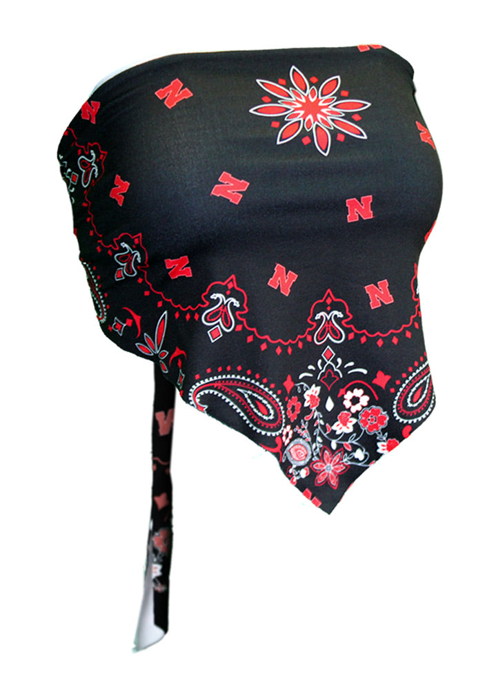 Womens Nebraska Bandana Top