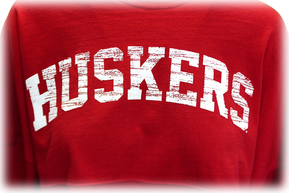 Womens Nebraska Cropped LS Spirit Tee