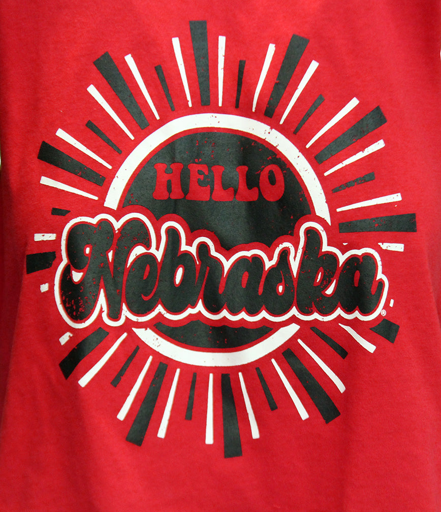 Womens Hello Nebraska Muscle Tank
