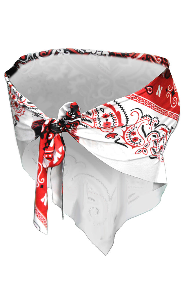 Womens Nebraska Paisley Bandana Tie Back