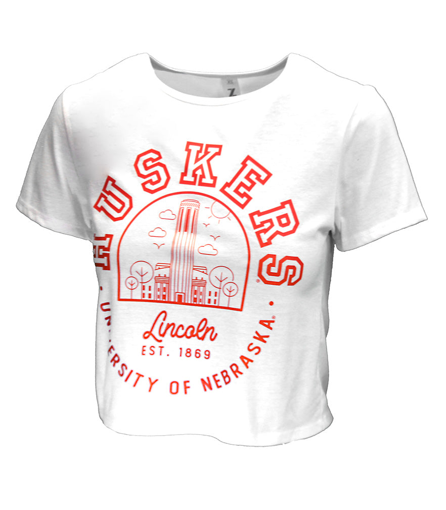 Womens U of N Iconic Campus Crop - Cream