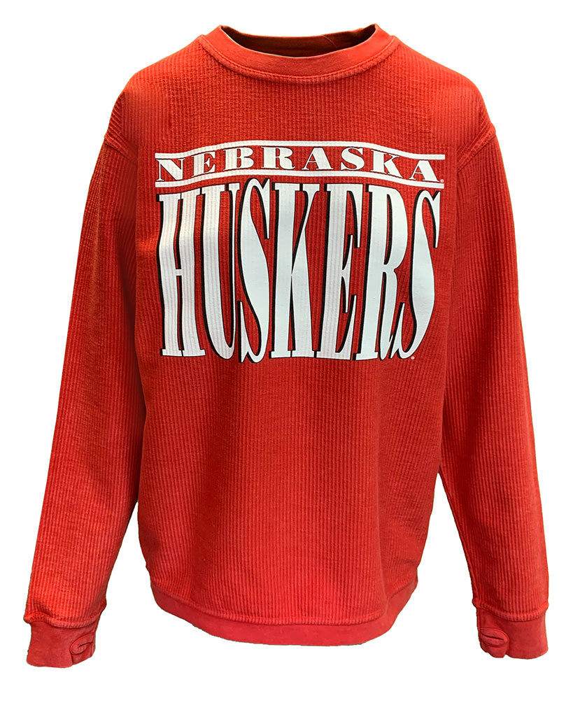 Womens University Of Nebraska Huskers Comfy Cord Crewneck