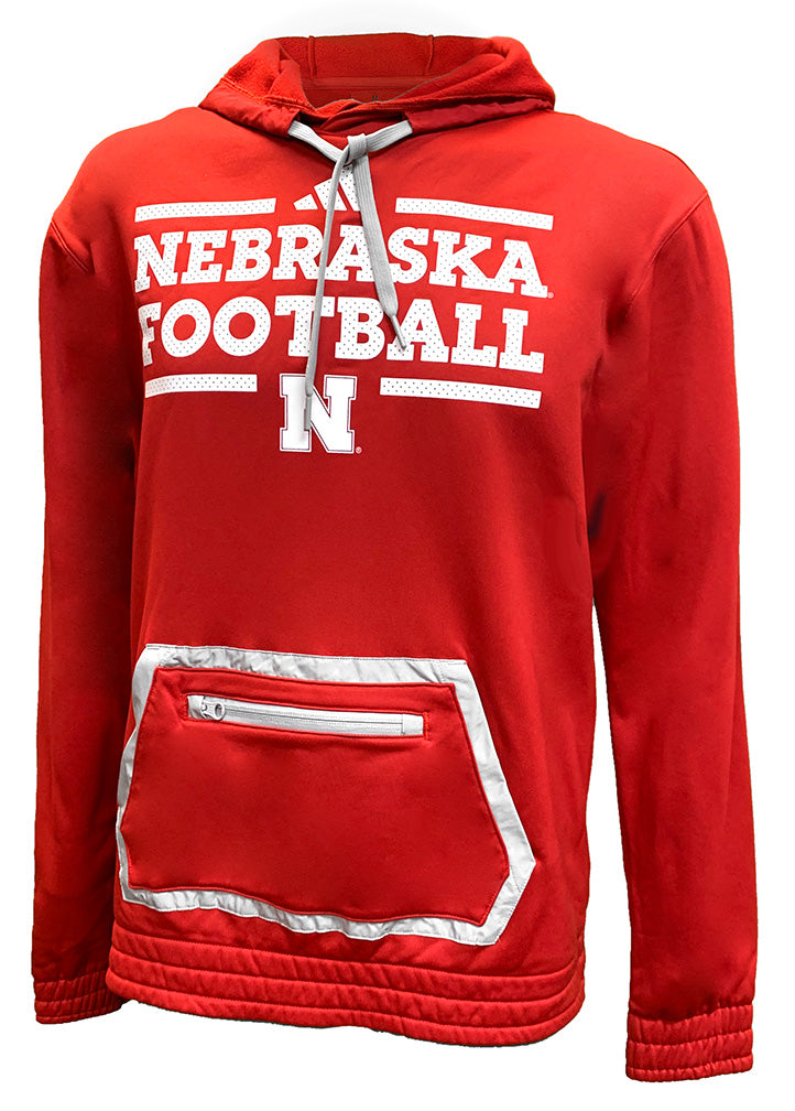 Adidas 2024 Team Issue Nebraska Football Locker Practice Pullover Hoodie