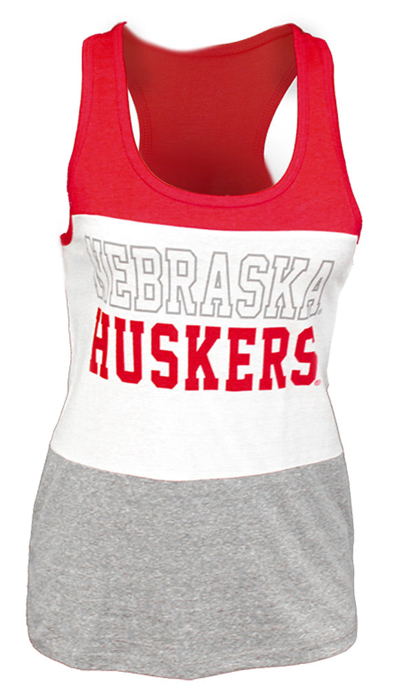 Womens Nebraska Huskers 3 Panel Tank