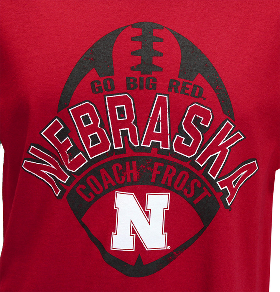 Coach Frost Football Distressed Husker Tee