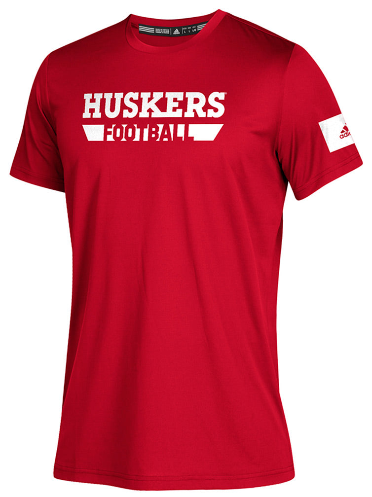 Adidas Huskers Football Locker Amped Tee - Red