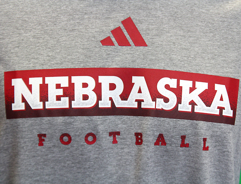 Adidas Nebraska Football Locker Practice Pregame Tee - Ash
