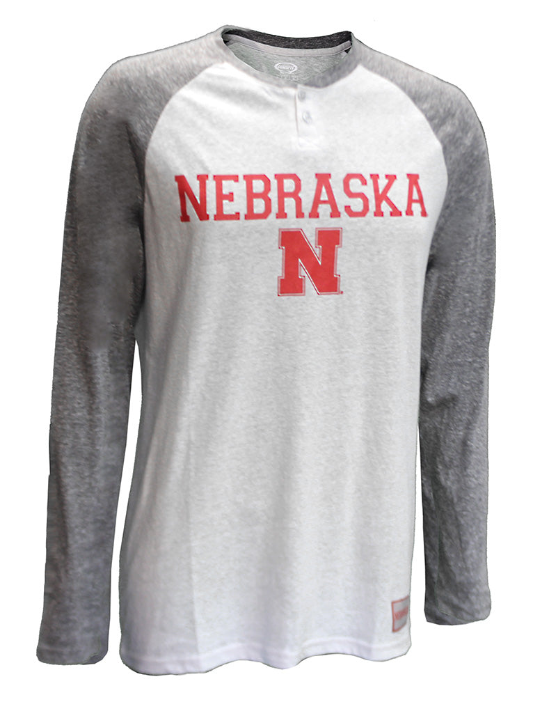 Nebraska Concord LS Button Tee