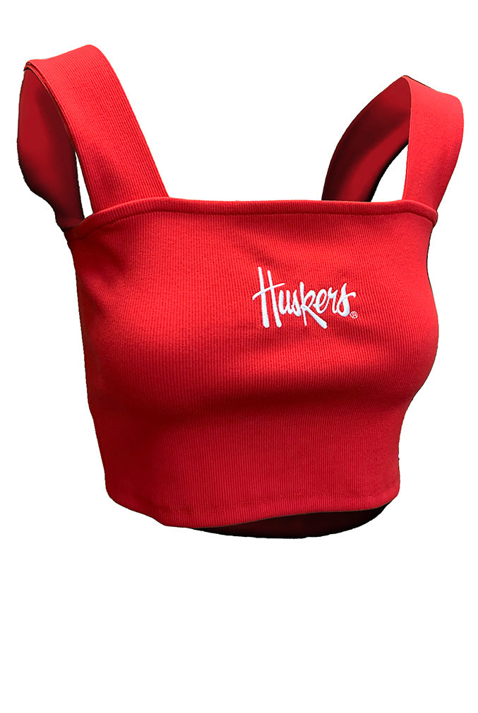Womens Huskers Script Ribbed Halftime Top