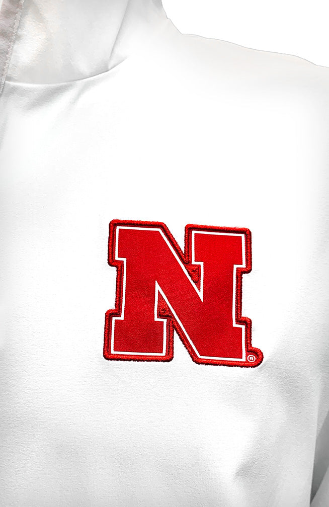 Adidas 2024 Nebraska Coaches Woven Quarter Zip Jacket - White