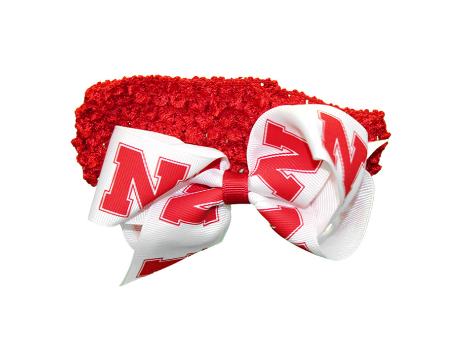 Husker Babes Crochet Headband N Bow