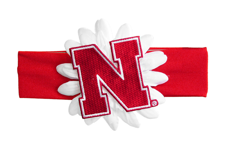 Lil Gals Crochet Flower Nebraska Headband