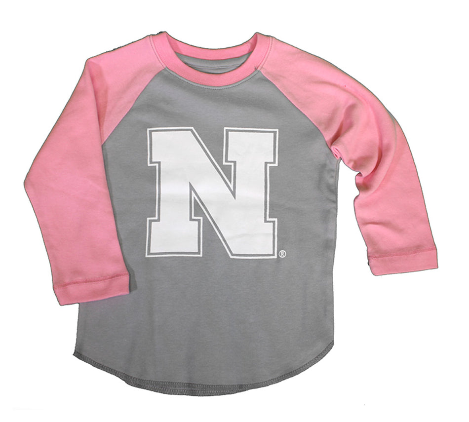 N Logo Pink Baseball Tee LK