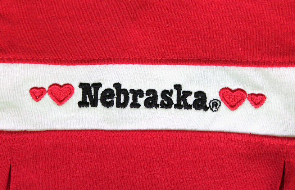 Nebraska Banner Pleated Dress Onesie