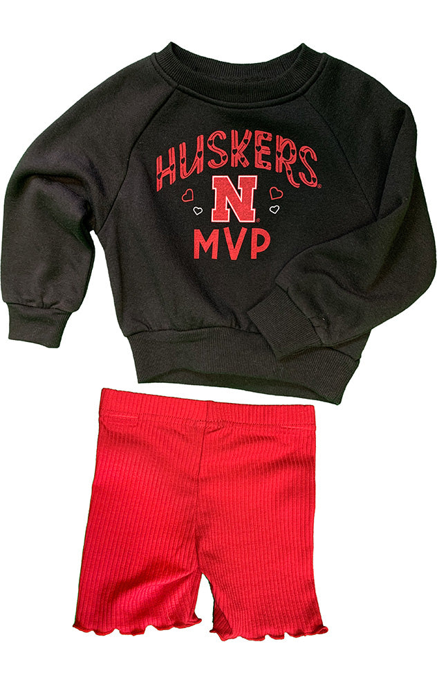 Toddler Girls Huskers MVP Fleece N Short Set