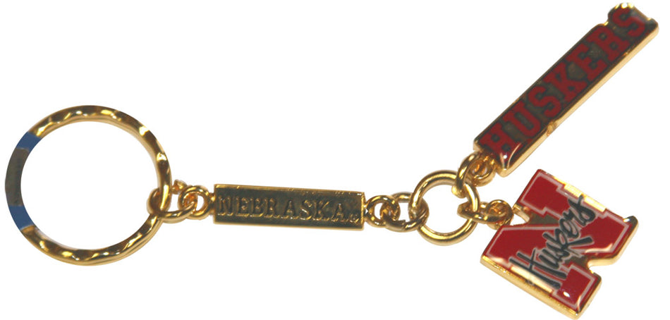 Husker Charm Key Ring