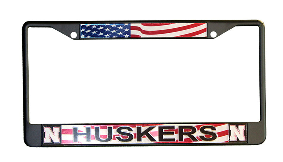 Huskers Flag License Frame
