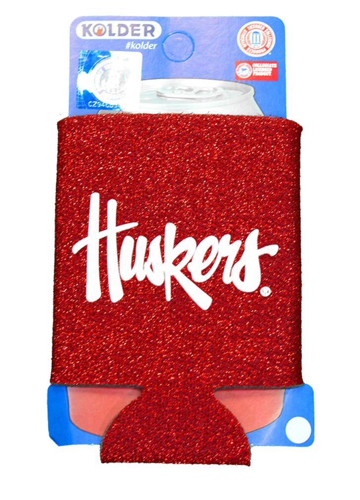 Huskers Glitter Can Koozie