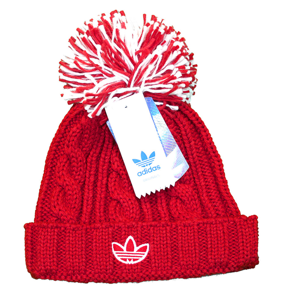 Adidas Womens Nebraska Pom Pom Stocking Cap