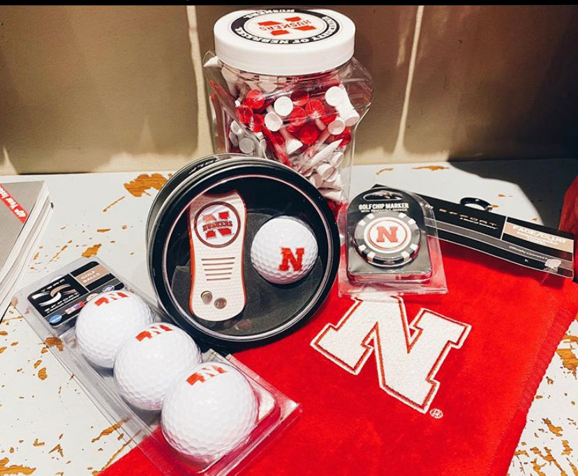 Jar of 175 Nebraska Golf Tees