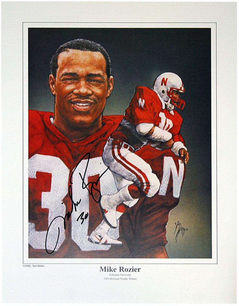 Mike Rozier Autographed Litho
