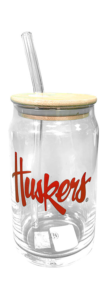 Nebraska Huskers Quencher Jar N Bamboo Lid