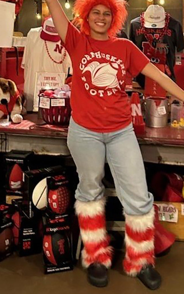 Red N White Fuzzy Leg (Or Arm) Warmers