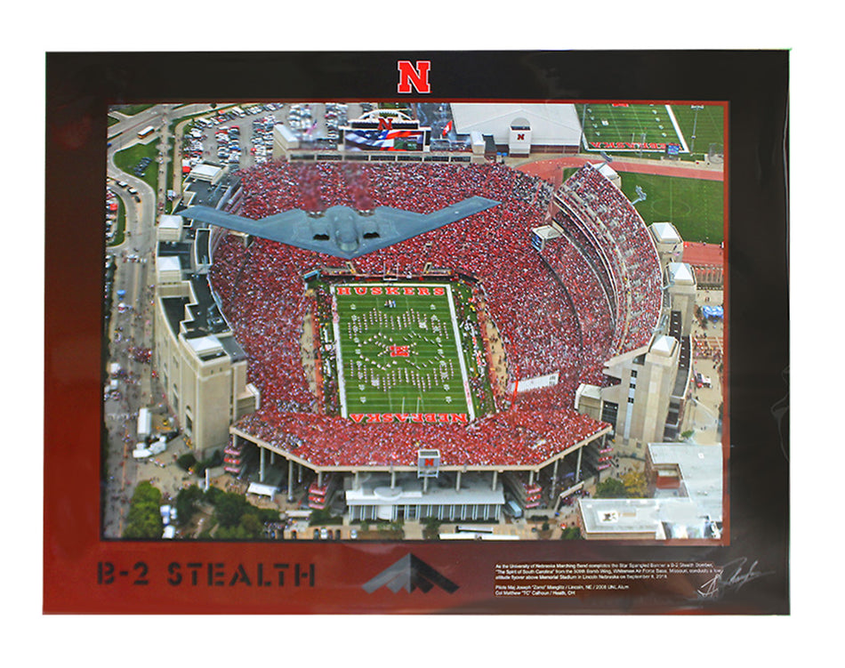 Stealth B-2 Over Memorial Stadium Poster