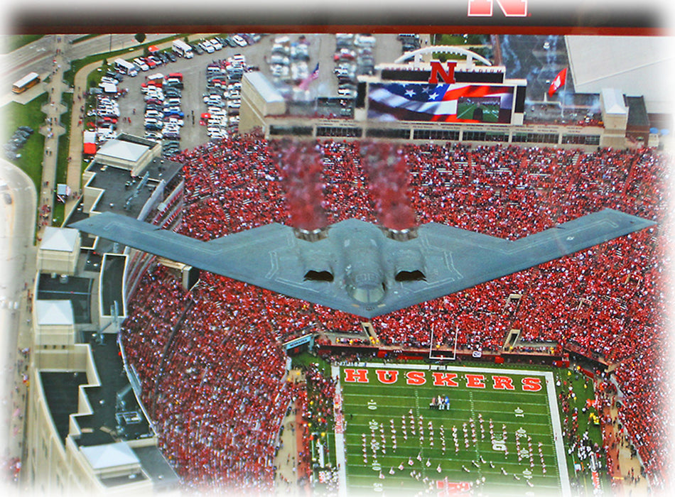 Stealth B-2 Over Memorial Stadium Poster