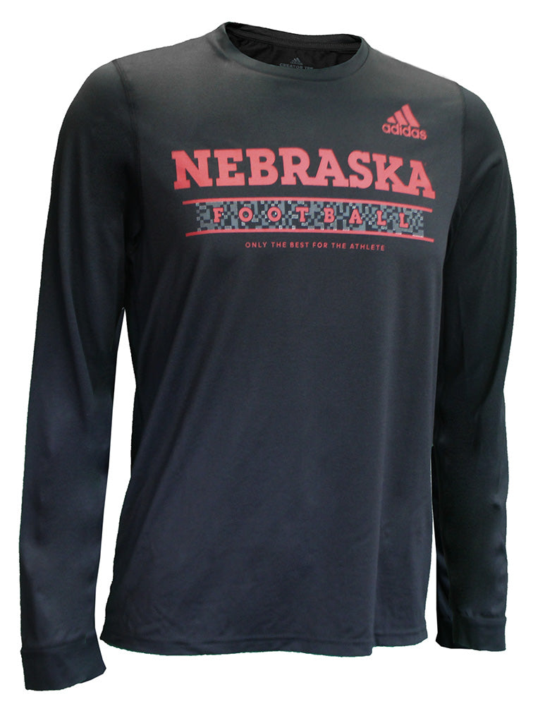 Adidas Nebraska Locker Practice LS Tee - Black
