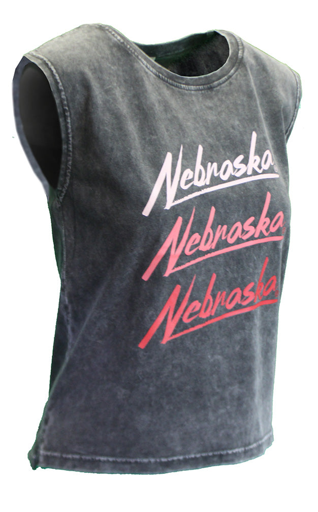 Womens Nebraska Trips Rocker Muscle Top