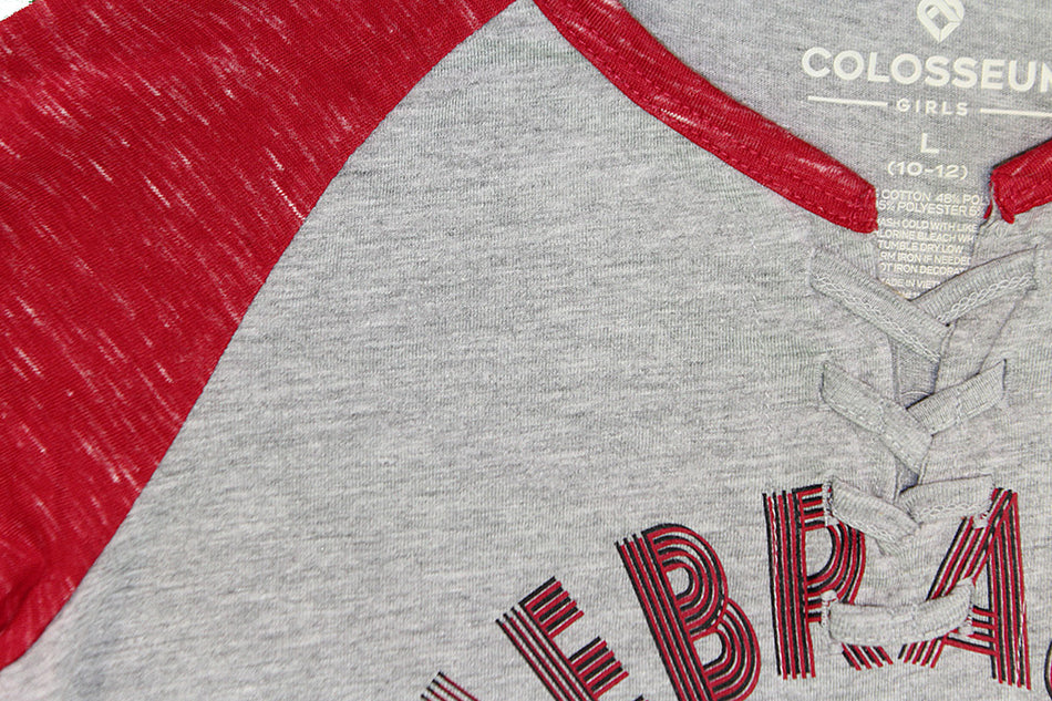 Youth Nebraska Huskers Lace Up Raglan