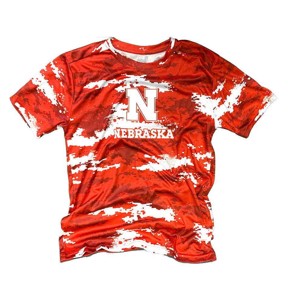 Youth Nebraska Big Red Camo Tee
