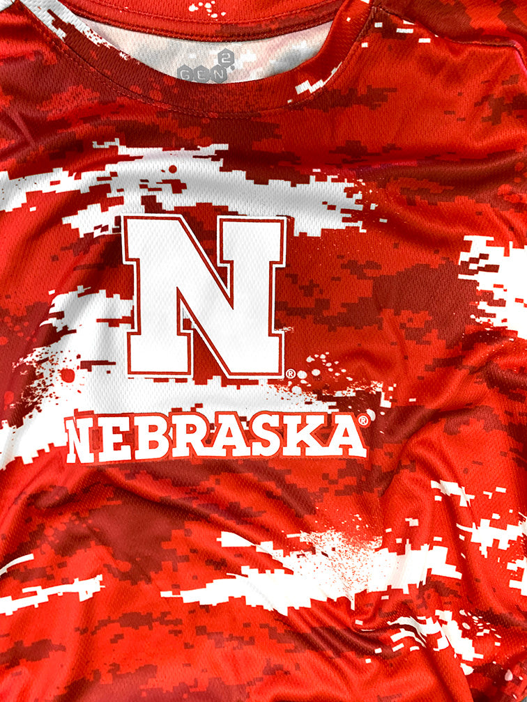 Youth Nebraska Big Red Camo Tee